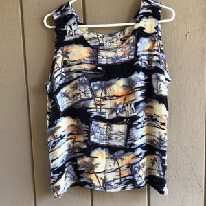 Big Dogs Black and Yellow Tank Top 100% rayon
